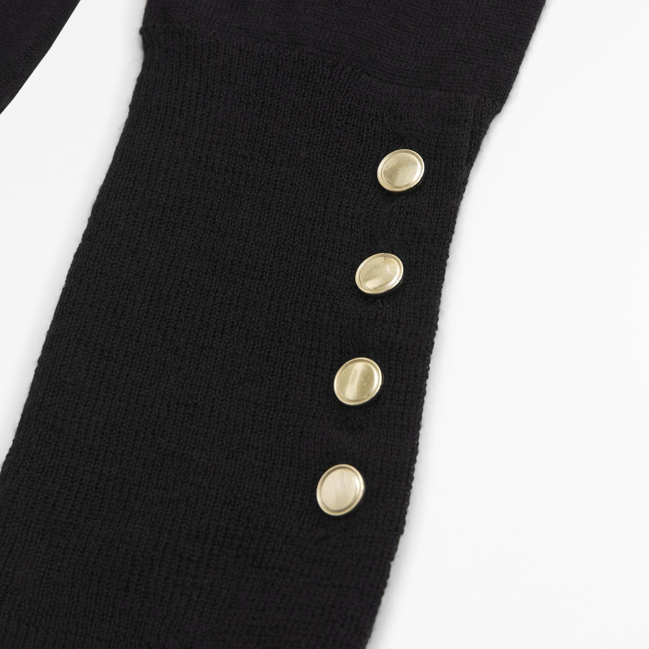 Merino Wool Button Sleeve Mockneck Top Product Image