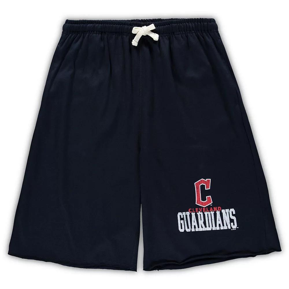 Men's Navy Cleveland Guardians Big & Tall French Terry Shorts, Size: 4XB, Grd Blue Product Image