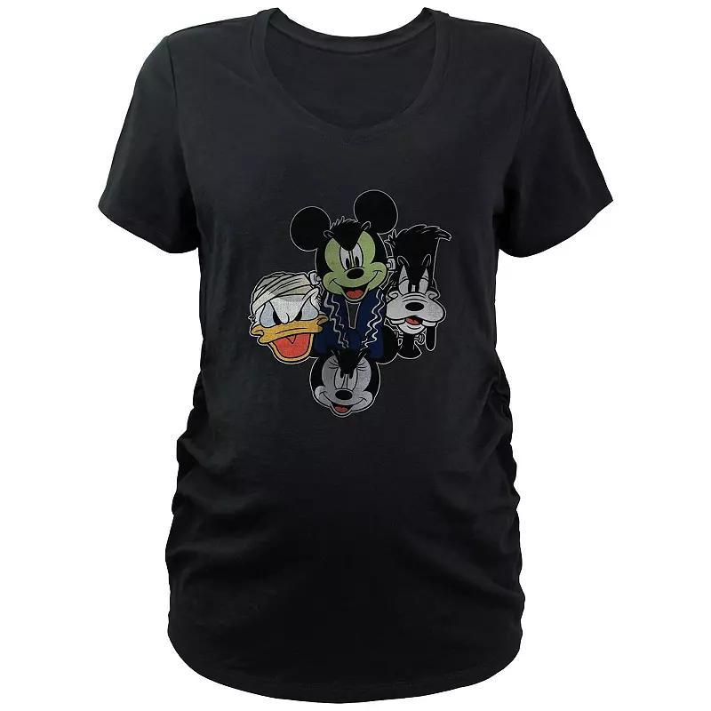 Disneys Mickey Mouse And Friends Halloween Heads Maternity Graphic Tee, Womens Product Image