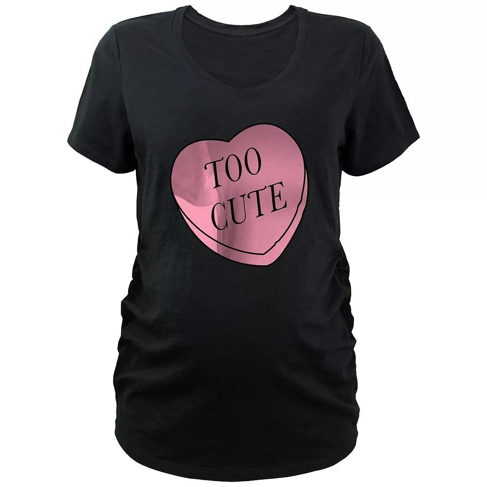 Maternity Too Cute Candy Heart V-Neck Graphic Tee, Women's,  Product Image