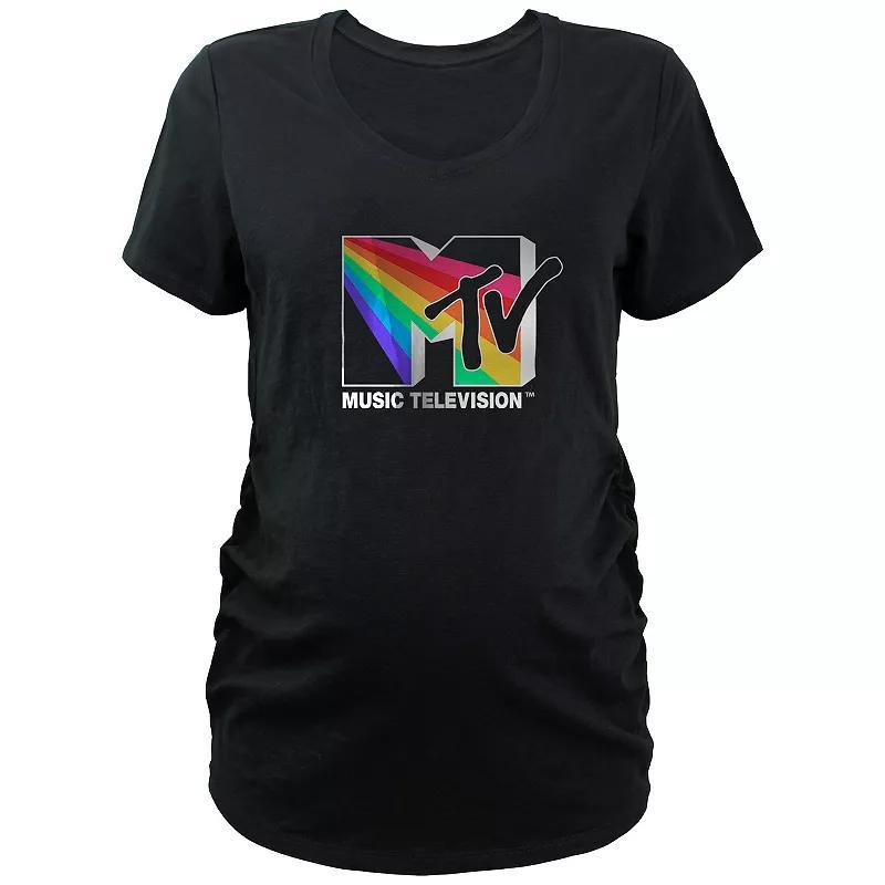 Maternity MTV Rainbow Beam Logo Graphic Tee, Women's,  Product Image
