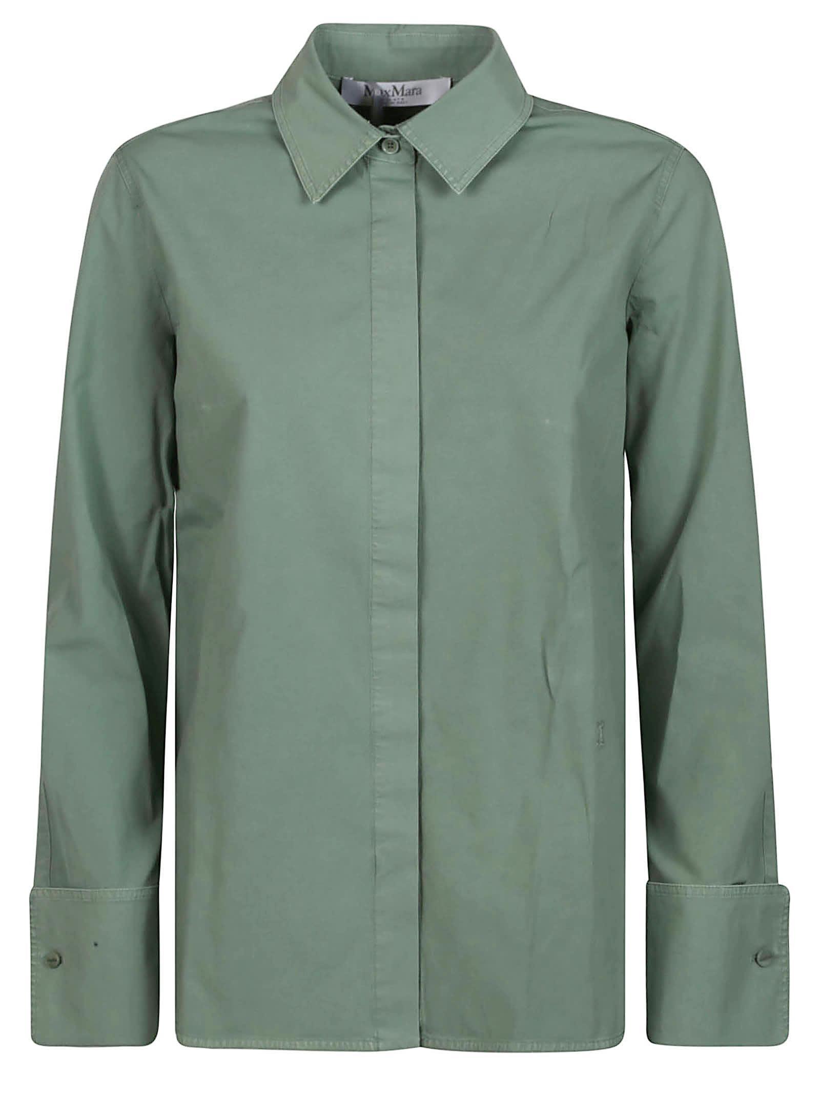 MAX MARA Francia Long Sleeve Shirt In Green Product Image