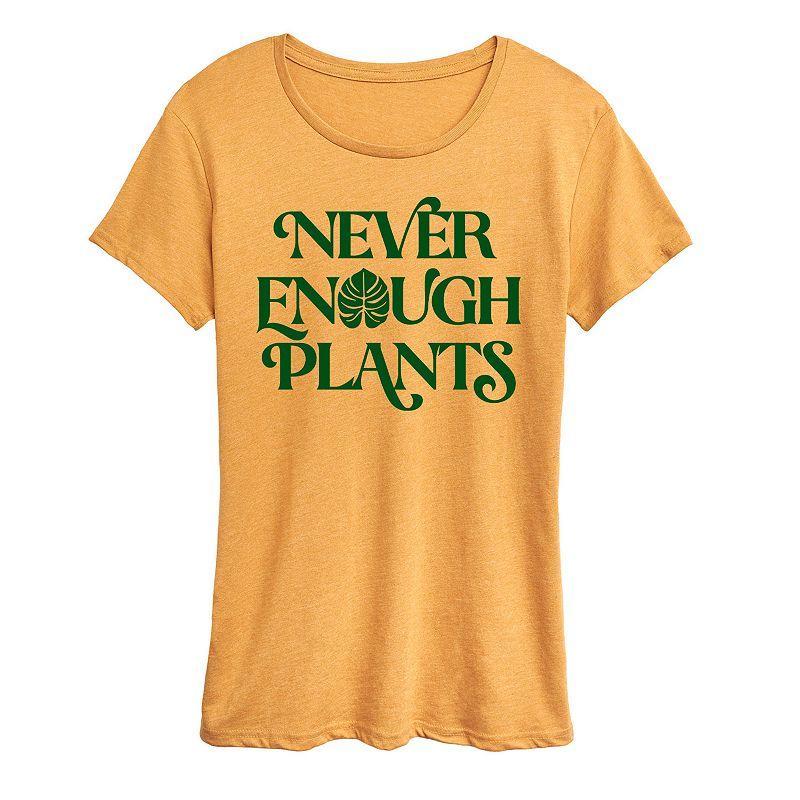 Womens Never Enough Plants Graphic Tee Grey Gray Product Image