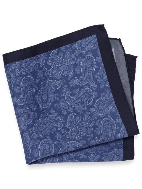 Paisley Silk Pocket Square - Blue Product Image