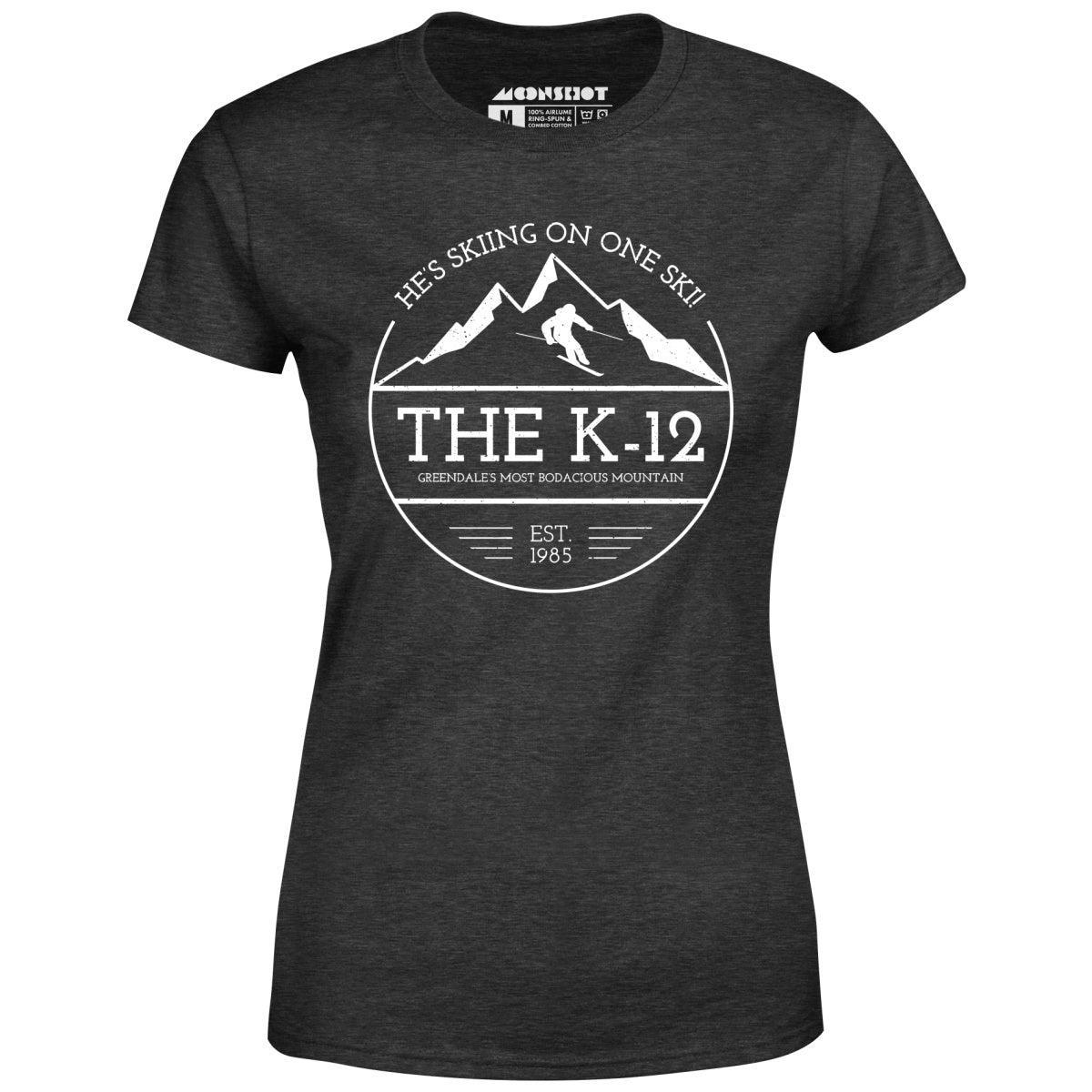 The K-12 He's Skiing on One Ski - Women's T-Shirt Female Product Image