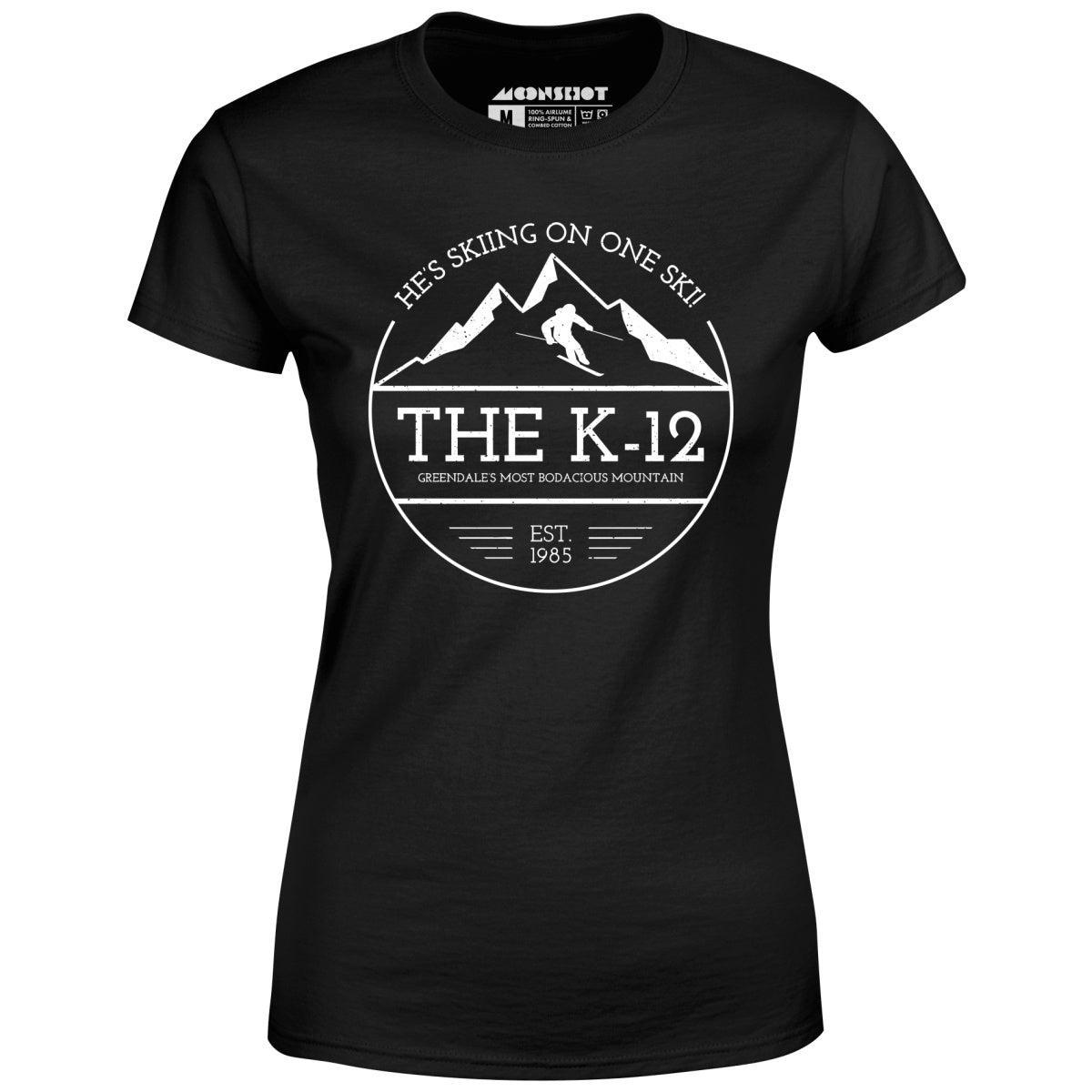 The K-12 He's Skiing on One Ski - Women's T-Shirt Female Product Image