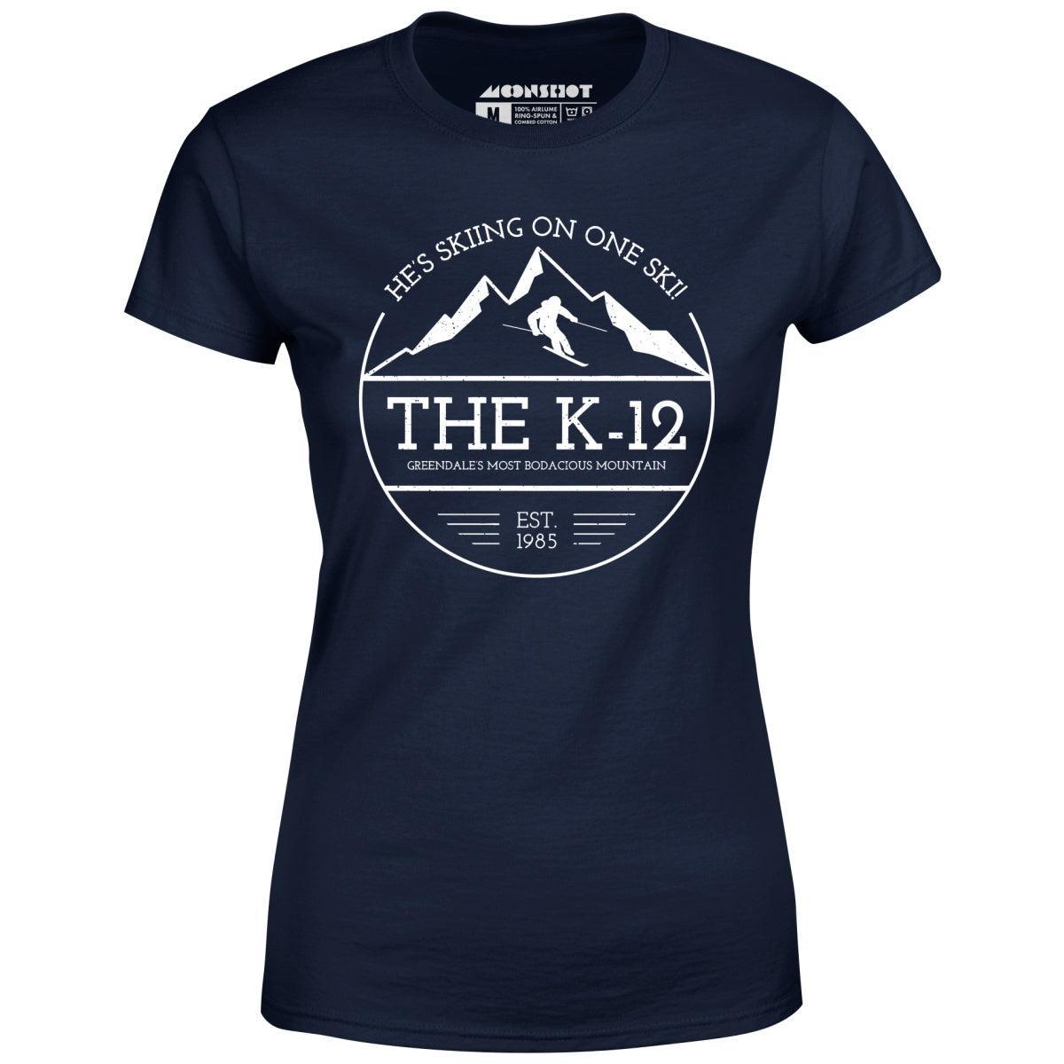 The K-12 He's Skiing on One Ski - Women's T-Shirt Female Product Image