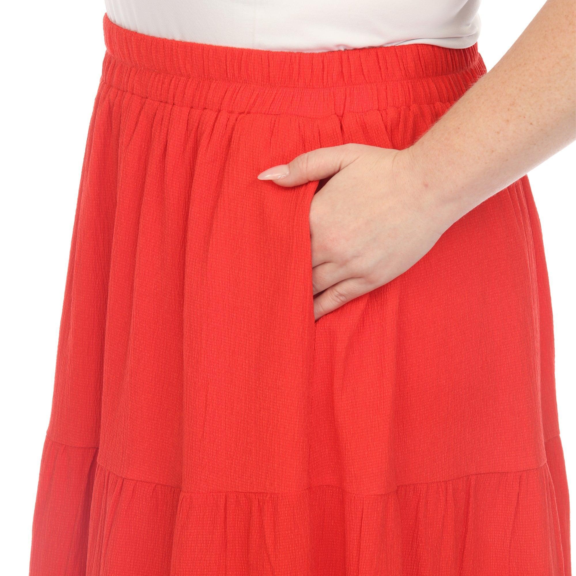 Pleated Tiered Maxi Skirt - Plus Product Image