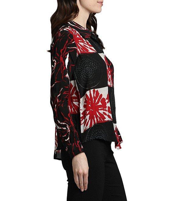 APNY Abstract Collared Long Sleeve Button Up Top Product Image