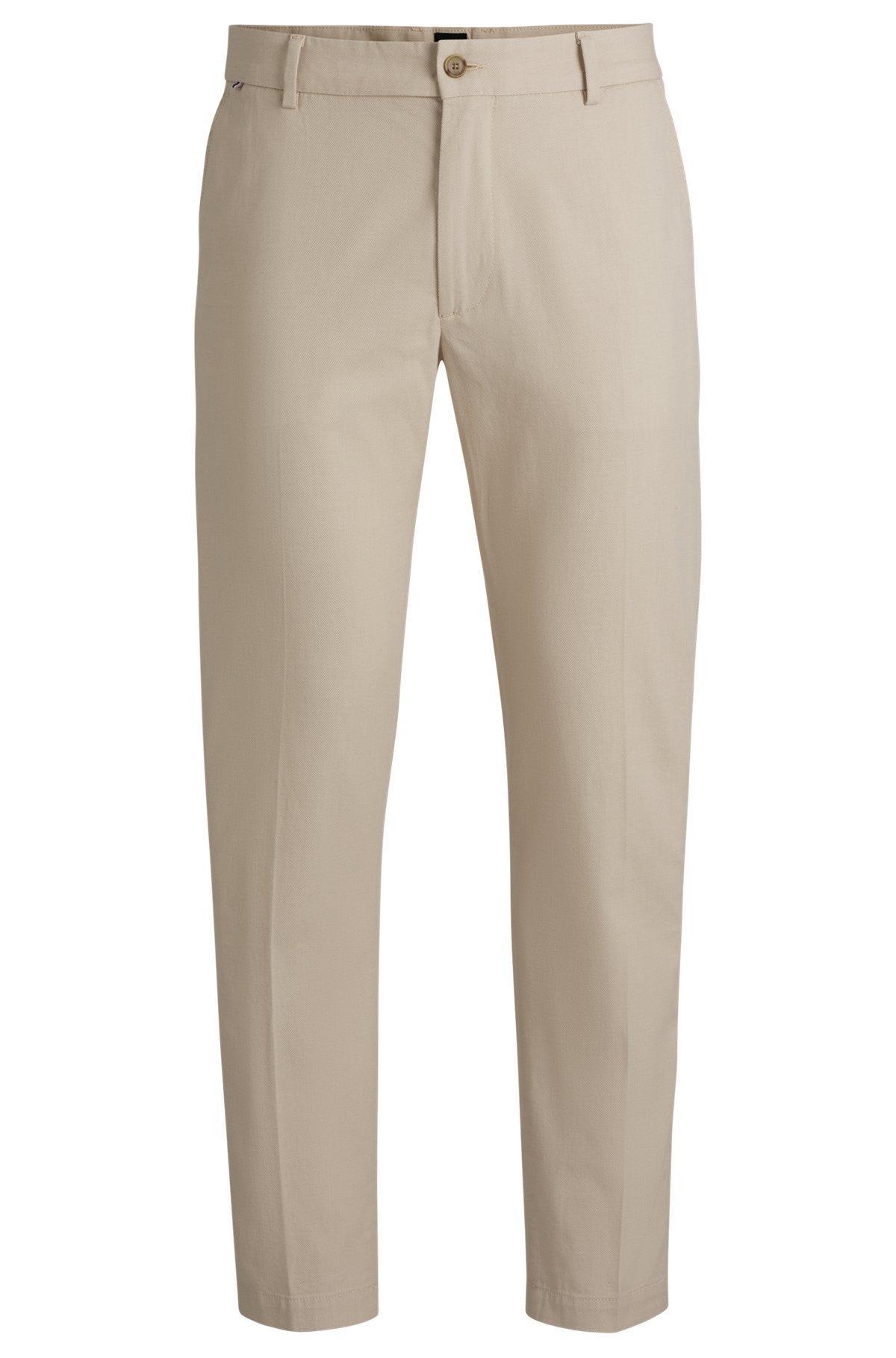 Regular-fit trousers in micro-patterned stretch cotton Product Image