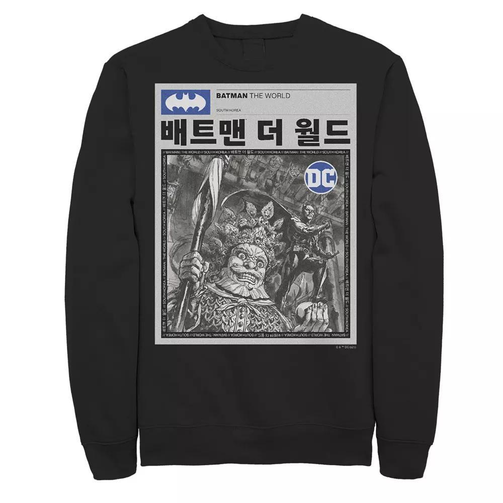 Men's Batman The World Kanji Style News Poster Sweatshirt,  Product Image