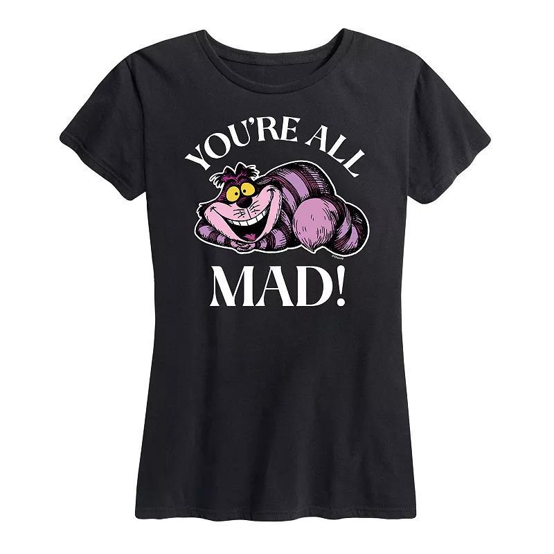 Disney's Alice in Wonderland Women's You're All Mad Graphic Tee, Girl's, Size: Medium, Grey Blue Product Image