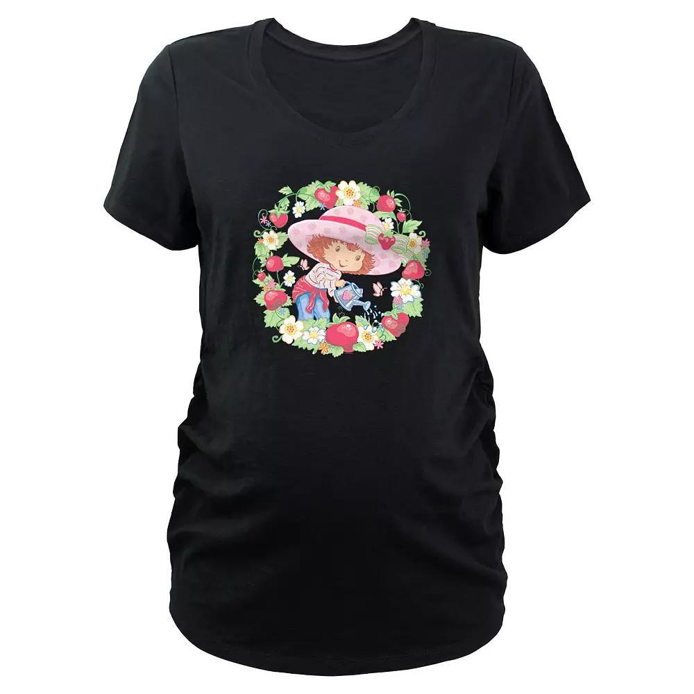 Maternity Strawberry Shortcake Flowers And Strawberries Wreath Graphic Tee, Women's,  Product Image