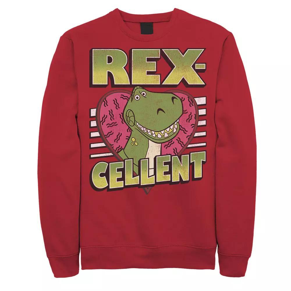Disney / Pixar's Toy Story Men's Rexcellent Heart Sweatshirt, Size: XL, Red Product Image