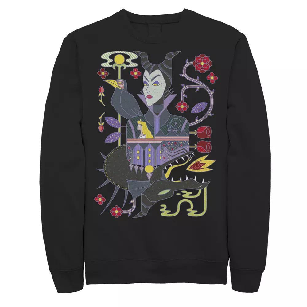 Disney's Sleeping Beauty Maleficent Men's Playing Card Sweatshirt, Size: XL, Black Product Image