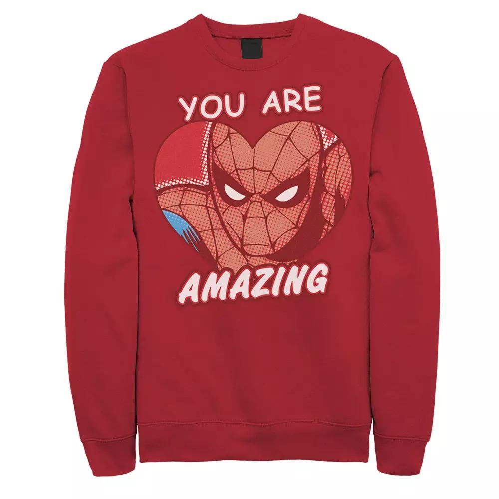 Big & Tall Marvel Spider Man Amazing Heart Valentines Day Comic Tee, Men's, Size: 5XL, White Product Image