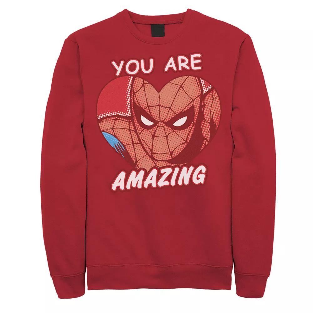 Big & Tall Marvel Spider Man Amazing Heart Valentines Day Comic Tee, Men's, Size: 5XL, White Product Image