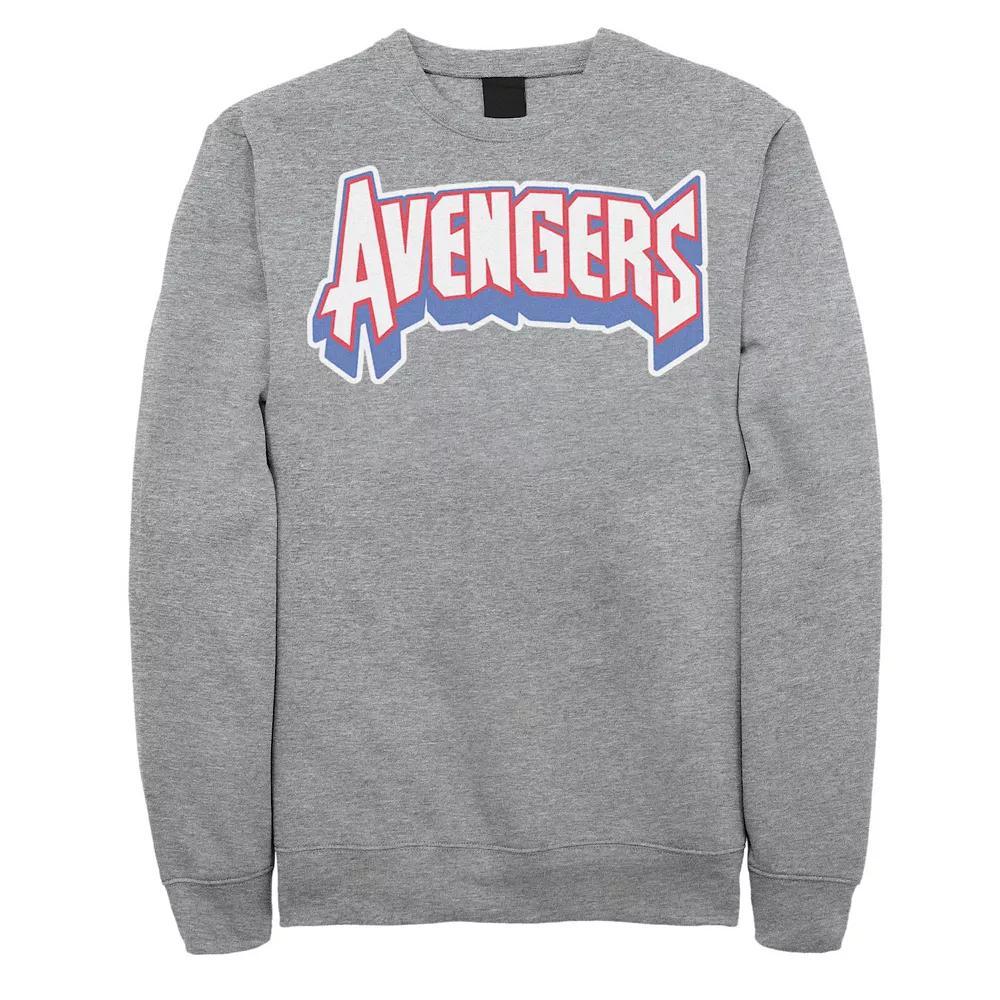 Men's Marvel Avengers Retro Logo Sweatshirt, Size: Large, Athletic Grey Product Image