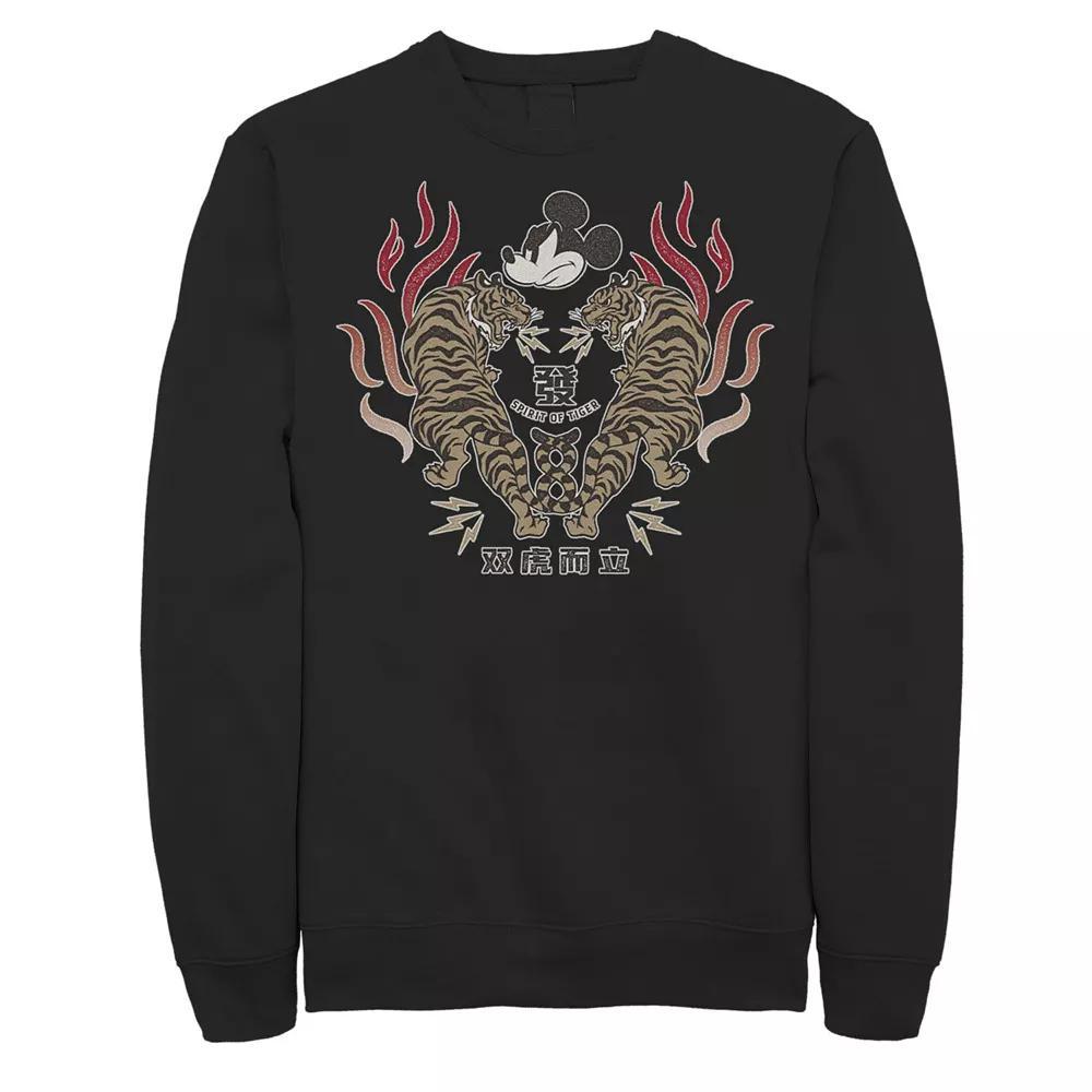 Disney's Mickey Mouse Men's Year Of The Tiger Retro Kanji Collage Sweatshirt,  Product Image