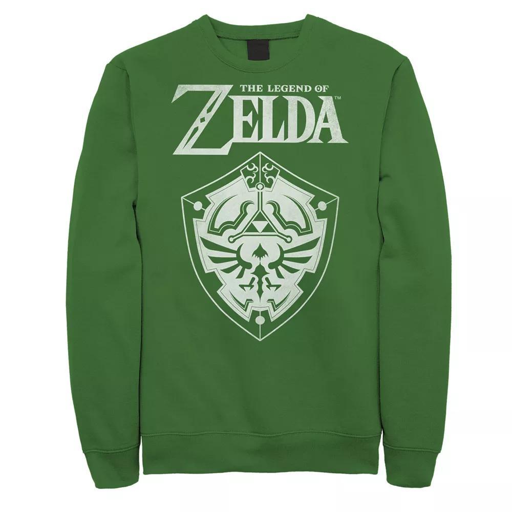 Men's Nintendo Zelda Classic Hylian Shield White Logo Sweatshirt, Size: 3XL, Kelly Product Image