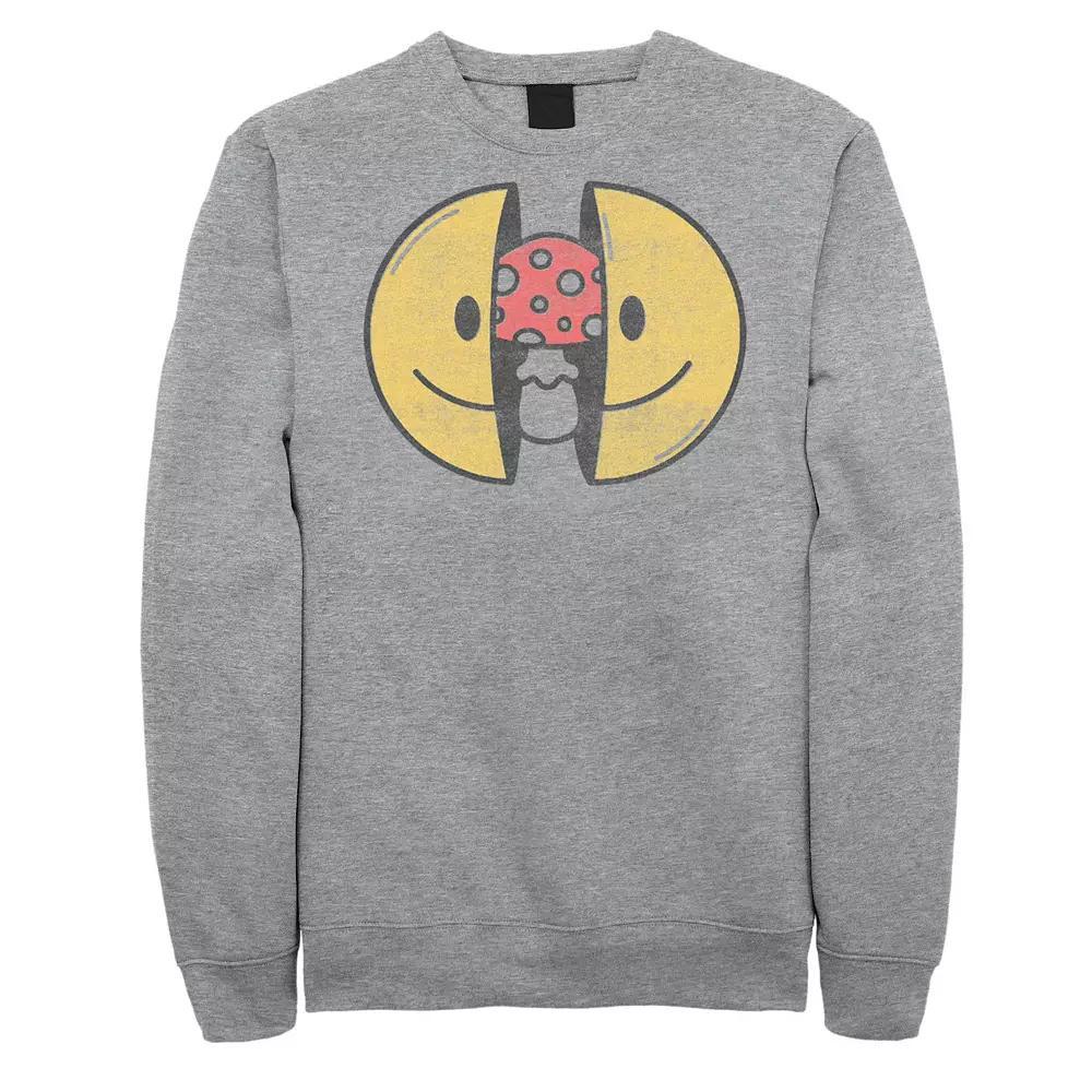 Big & Tall Smiley Face With Mushroom Inside Graphic Fleece, Men's,  Product Image