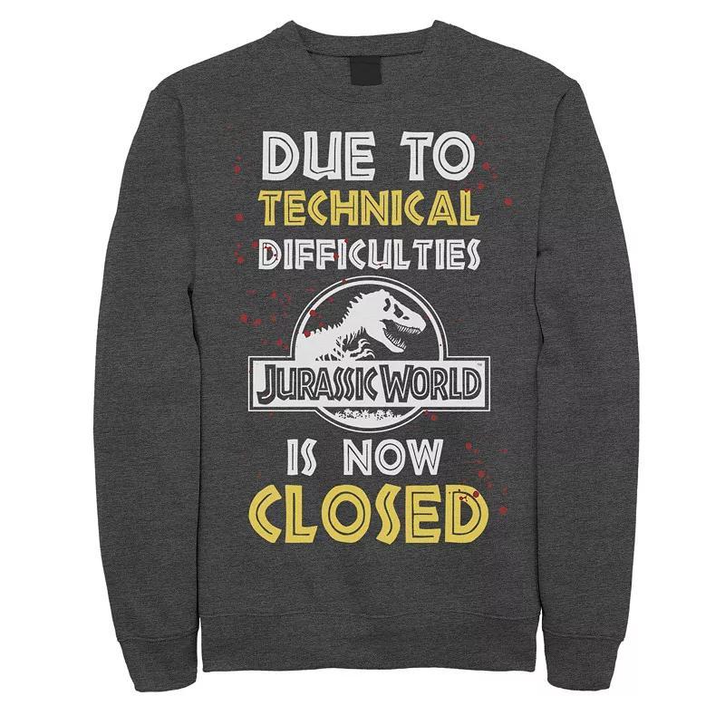 Men's Jurassic World The Park Is Closed Sign Sweathsirt, Size: XL, Black Product Image