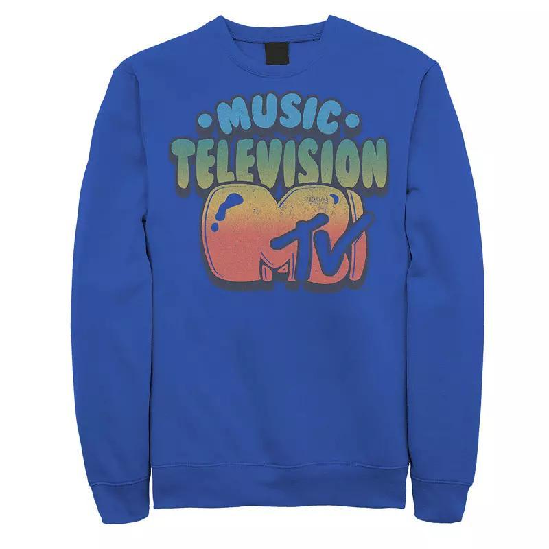 Men's MTV Logo Bubble Balloon Font Style Sweatshirt, Size: Large, Athletic Grey Product Image