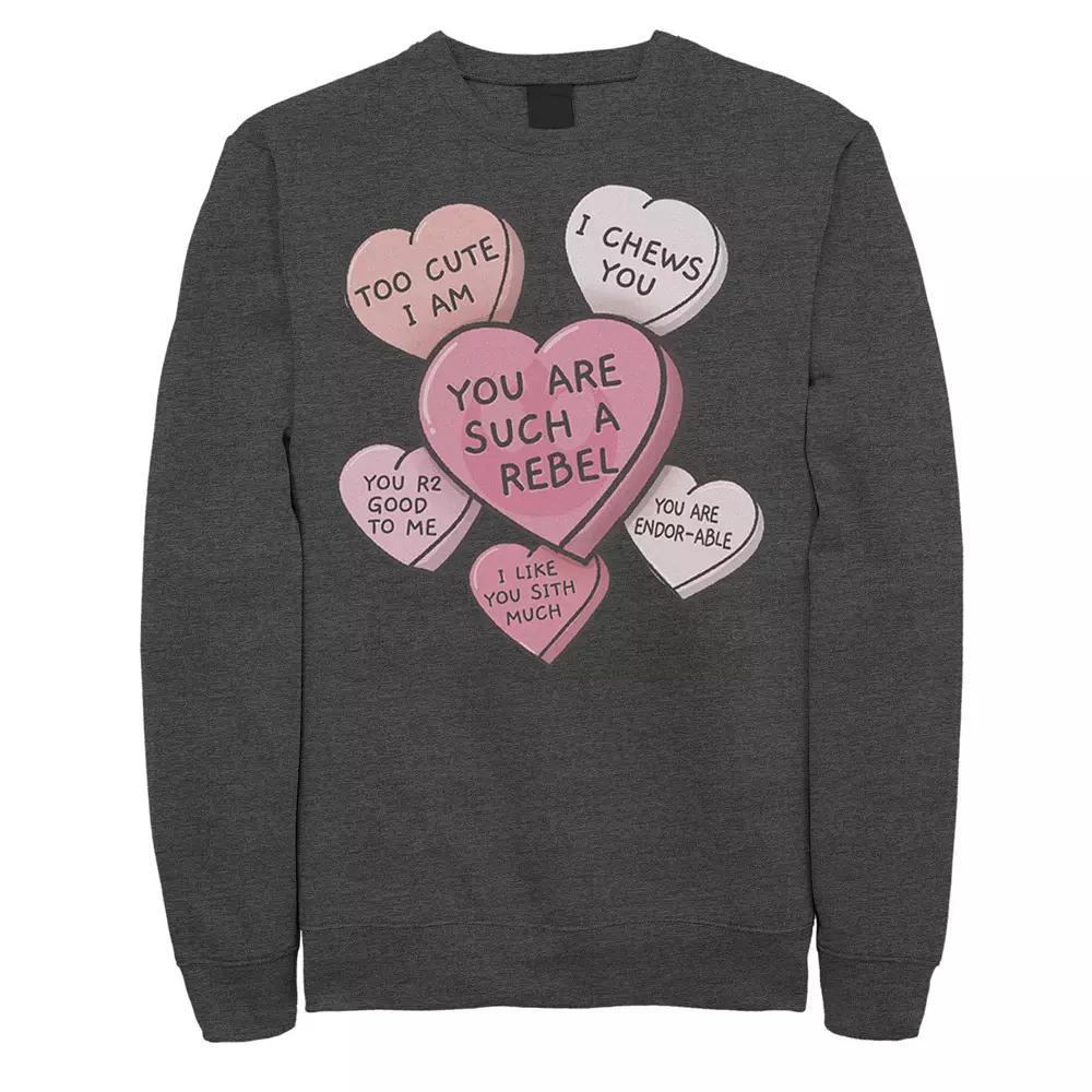 Men's Star Wars Valentines Candy Heart Quotes Sweatshirt,  Product Image