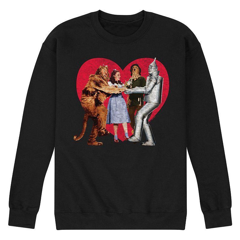 Men's Wizard Of Oz Group Photo Heart Fleece Sweatshirt, Size: XXL, Grey Gray Product Image