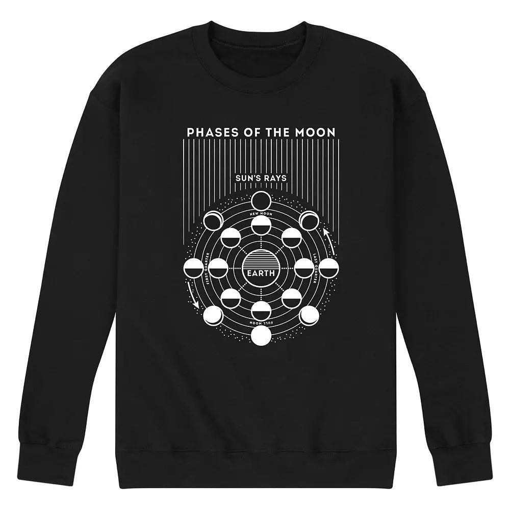 Men's Moon Phases Diagram Sweatshirt, Size: Medium, Black Product Image