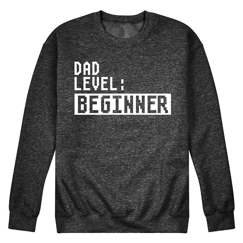 Men's Dad level Beginner Fleece Sweatshirt, Size: XL, Heather Grey Product Image