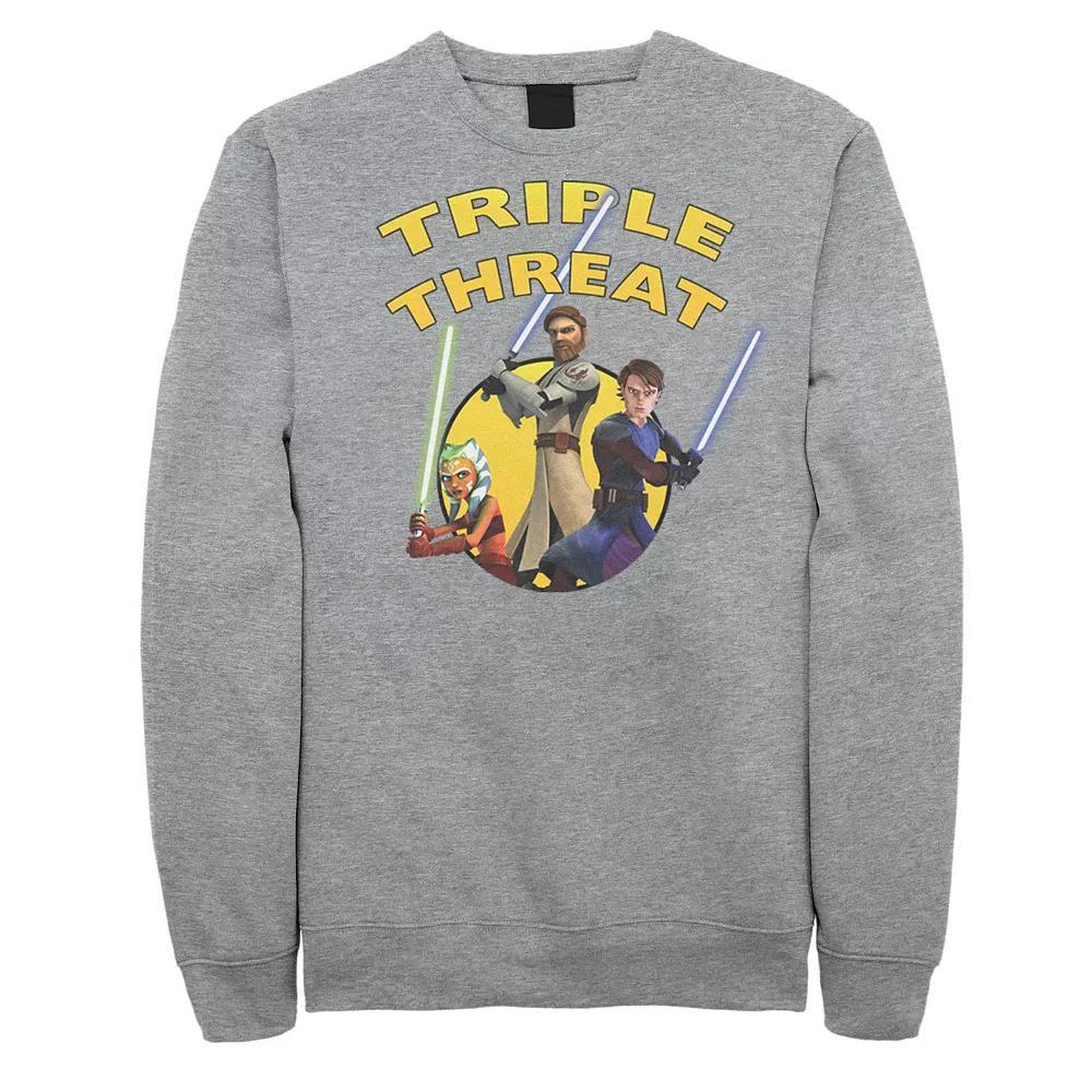 Men's Star Wars: Clone Wars Group Shot Triple Threat Fleece, Size: XXL, Athletic Grey Product Image