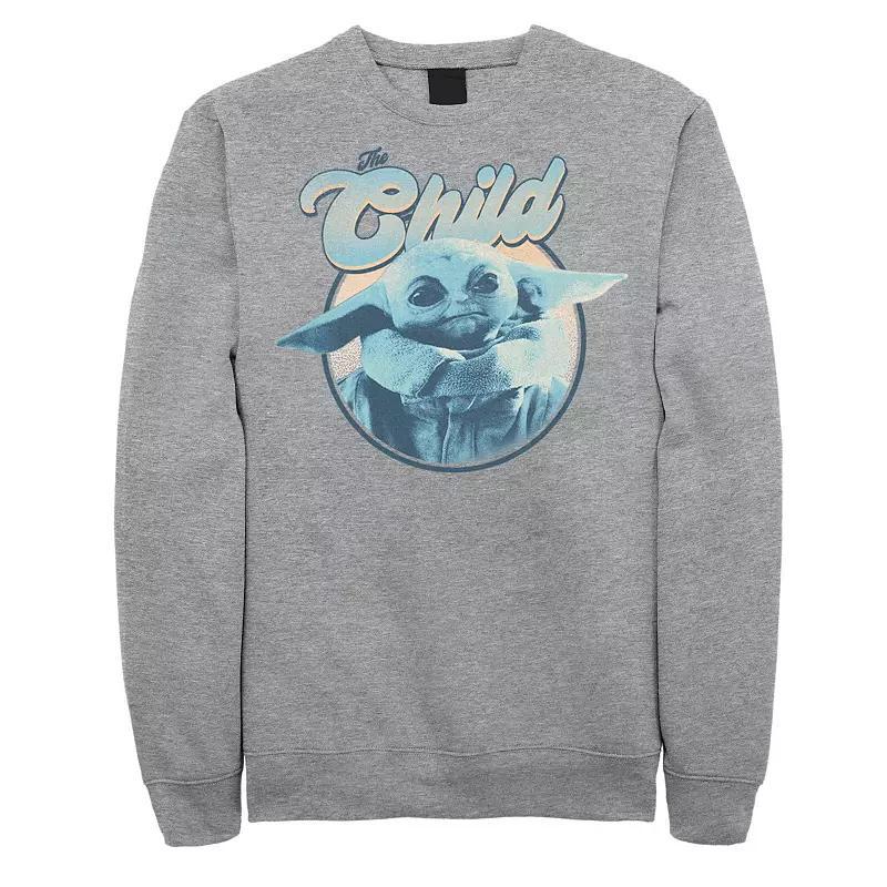 Big & Tall Star Wars: The Mandalorian The Child Retro Portrait Blue Hue Sweatshirt, Men's,  Product Image