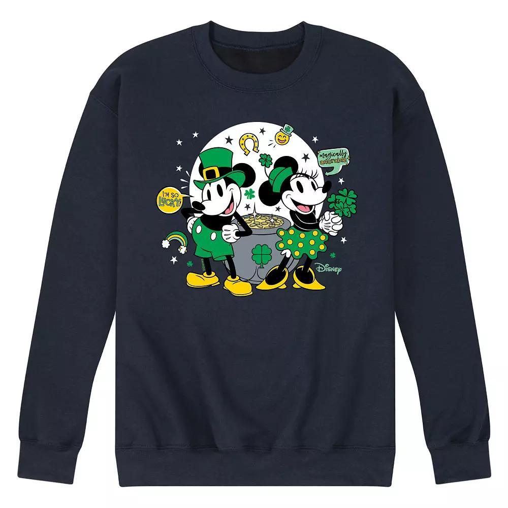 Disney's Mickey & Minnie Mouse Pot Of Gold Fleece Sweatshirt, Men's, Size: Medium, Black Product Image