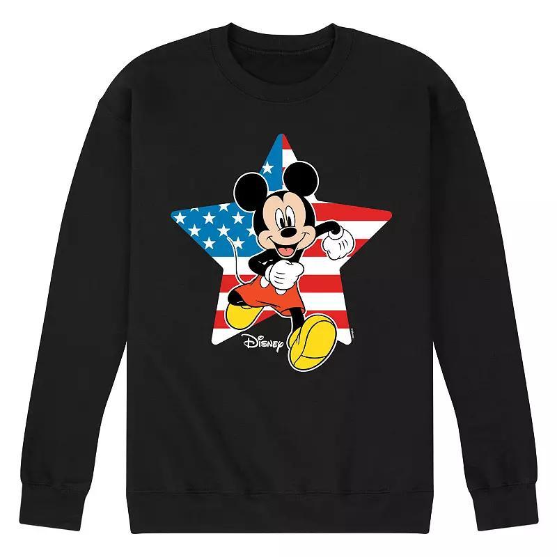 Disney's Mickey Mouse Men's USA Flag Fleece Sweatshirt, Size: XL, Black Product Image