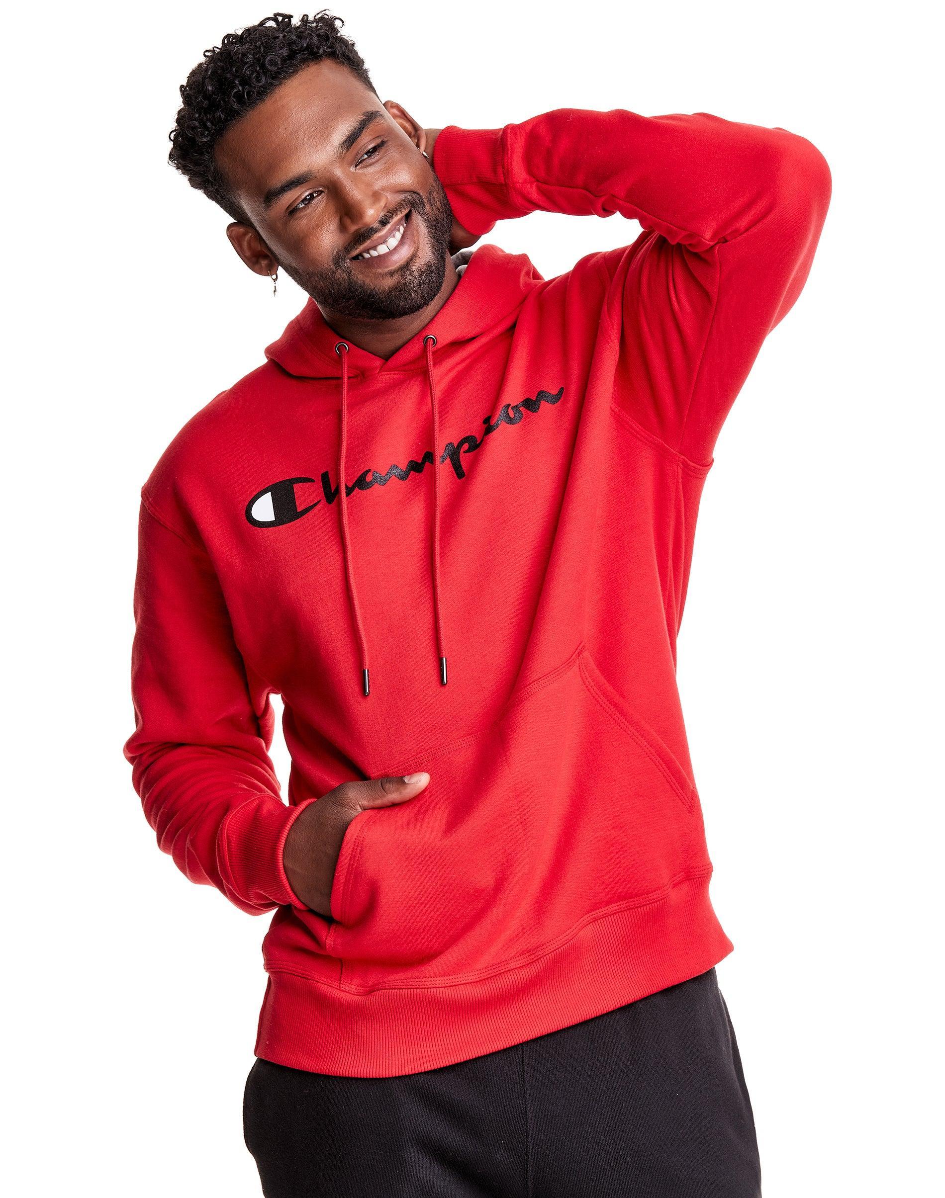 Mens Champion Powerblend Fleece Graphic Pullover Hoodie Product Image