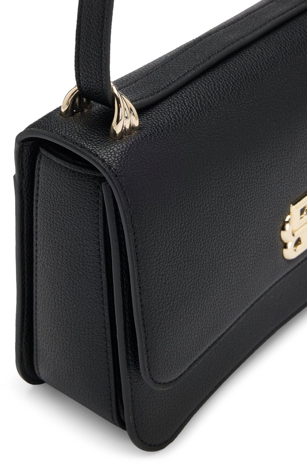 BOSS - Leather crossbody bag with Double B monogram - Black Product Image