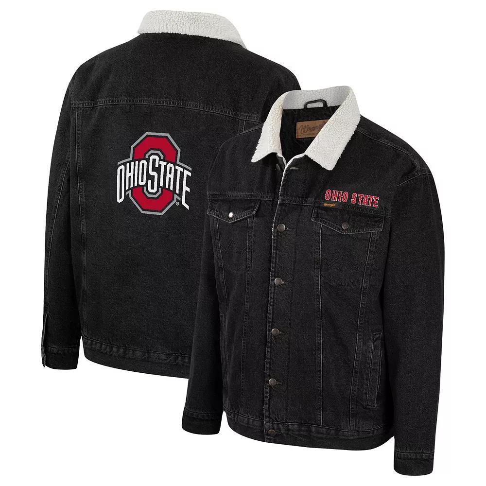 Men's Colosseum x Wrangler Charcoal Ohio State Buckeyes Western Button-Up Denim Jacket, Size: Large Product Image