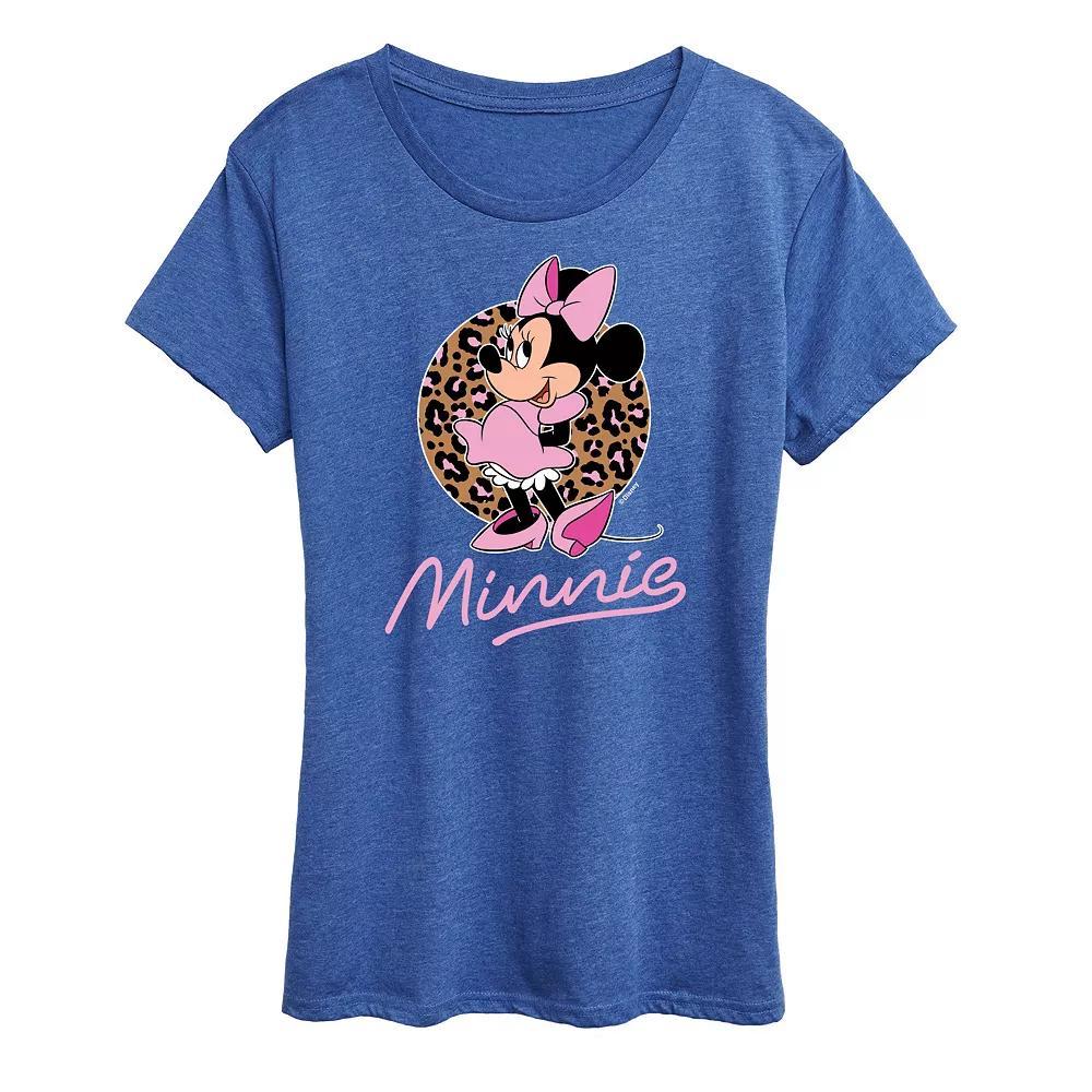 Disney's Minnie Mouse Women's Leopard Print Graphic Tee, Girl's,  Product Image