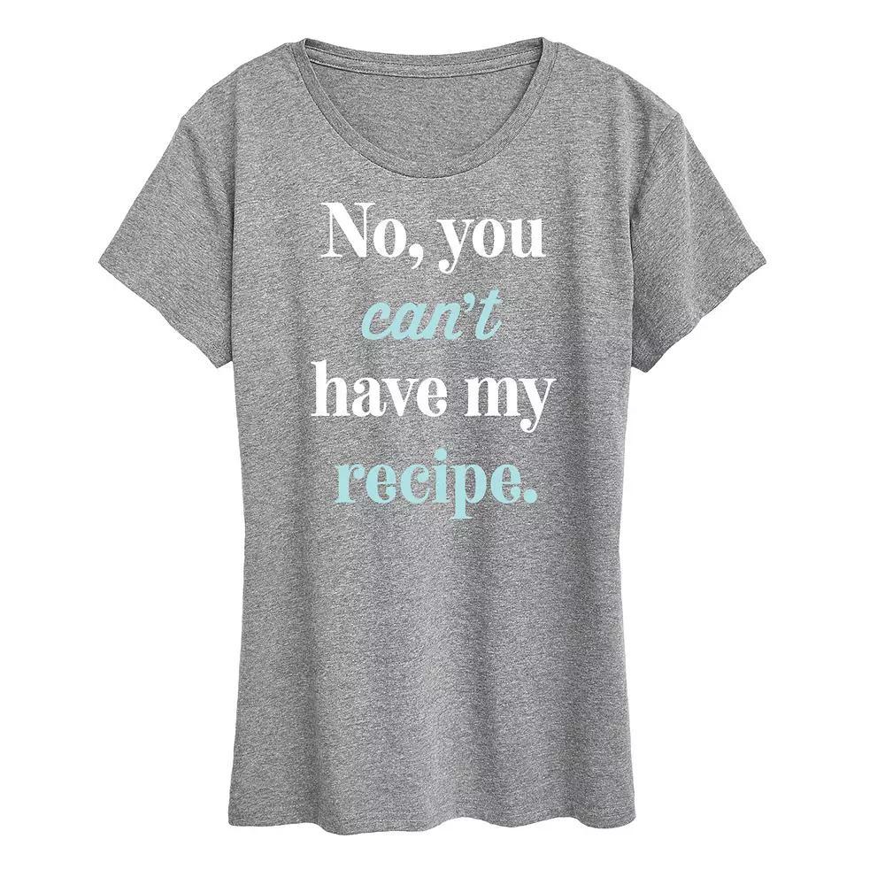 Women's No Can't Have Recipe Graphic Tee, Size: Small, Heather Grey Product Image