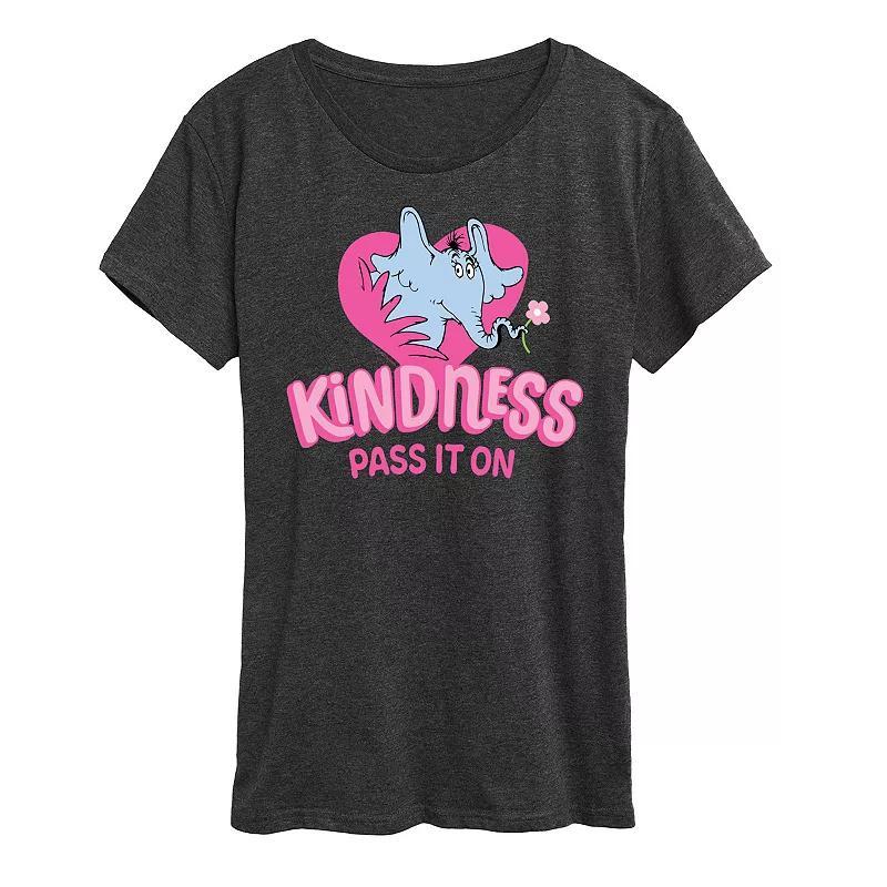 Women's Dr. Seuss Kindness Pass It On Graphic Tee, Girl's, Size: XXL, Grey Royal Blue Product Image