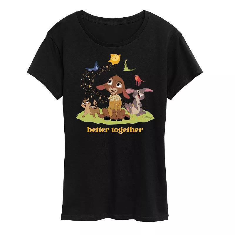 Disneys Wish Valentino and Star Womens Better Together Graphic Tee, Girls Product Image