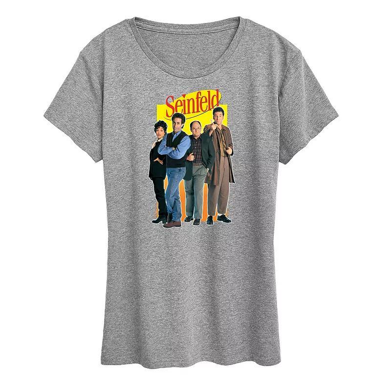 Women's Seinfeld Group Photo Graphic Tee, Size: Large, Grey Gray Product Image