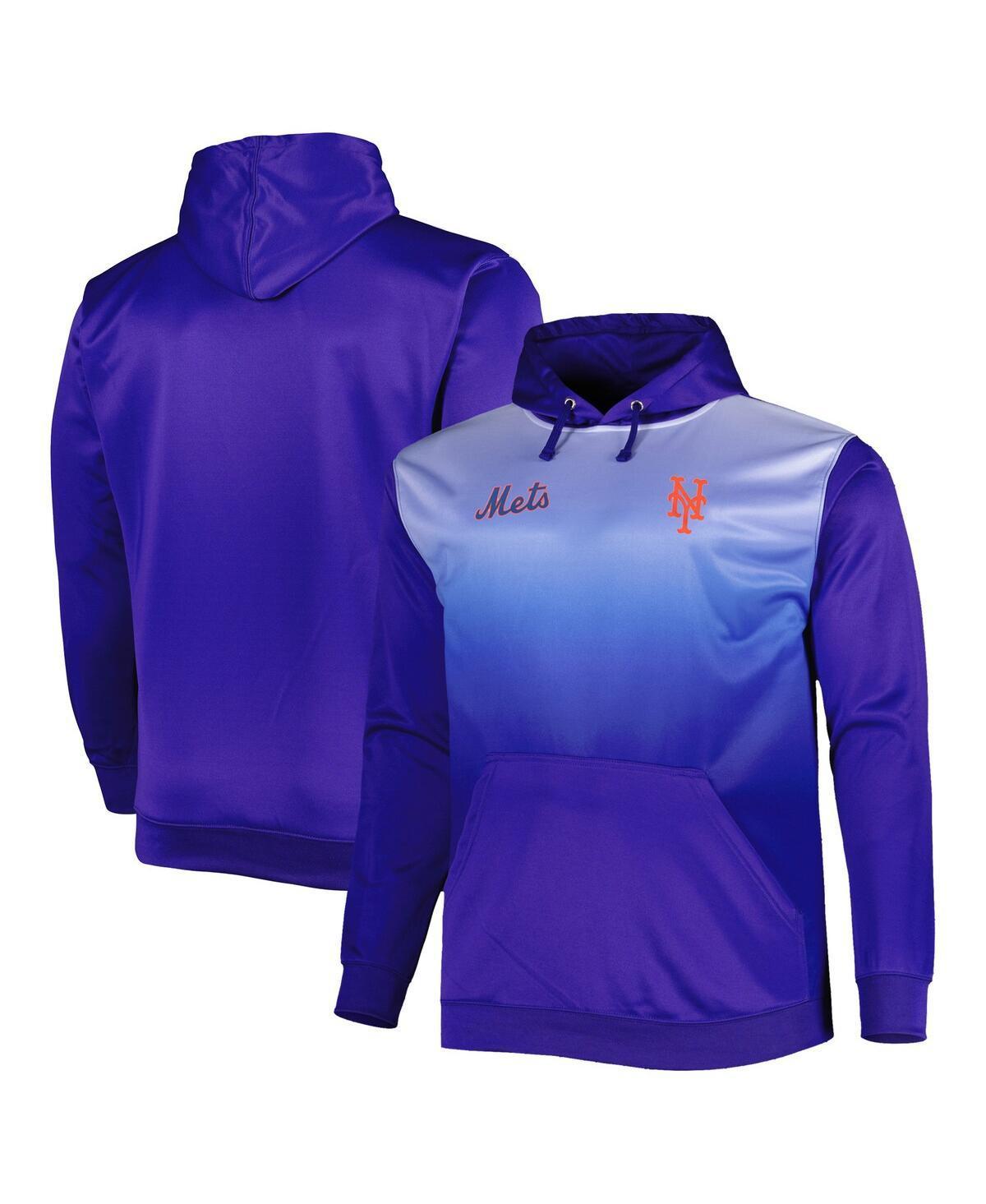 Mens Royal New York Mets Fade Sublimated Fleece Pullover Hoodie Product Image