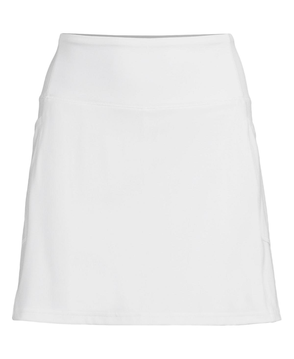 Womens Lands End Active High-Impact High-Rise Flat Front Skort Indigo Grey Product Image