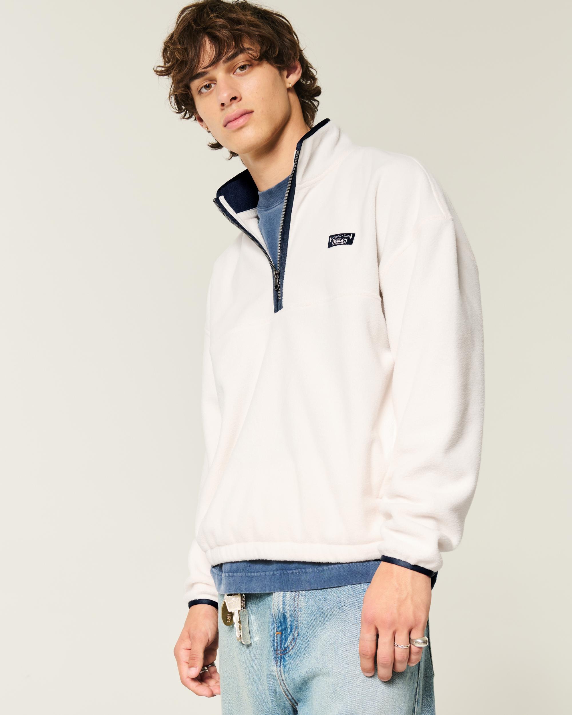 Thermal Fleece Plaid Half-Zip Sweatshirt Product Image