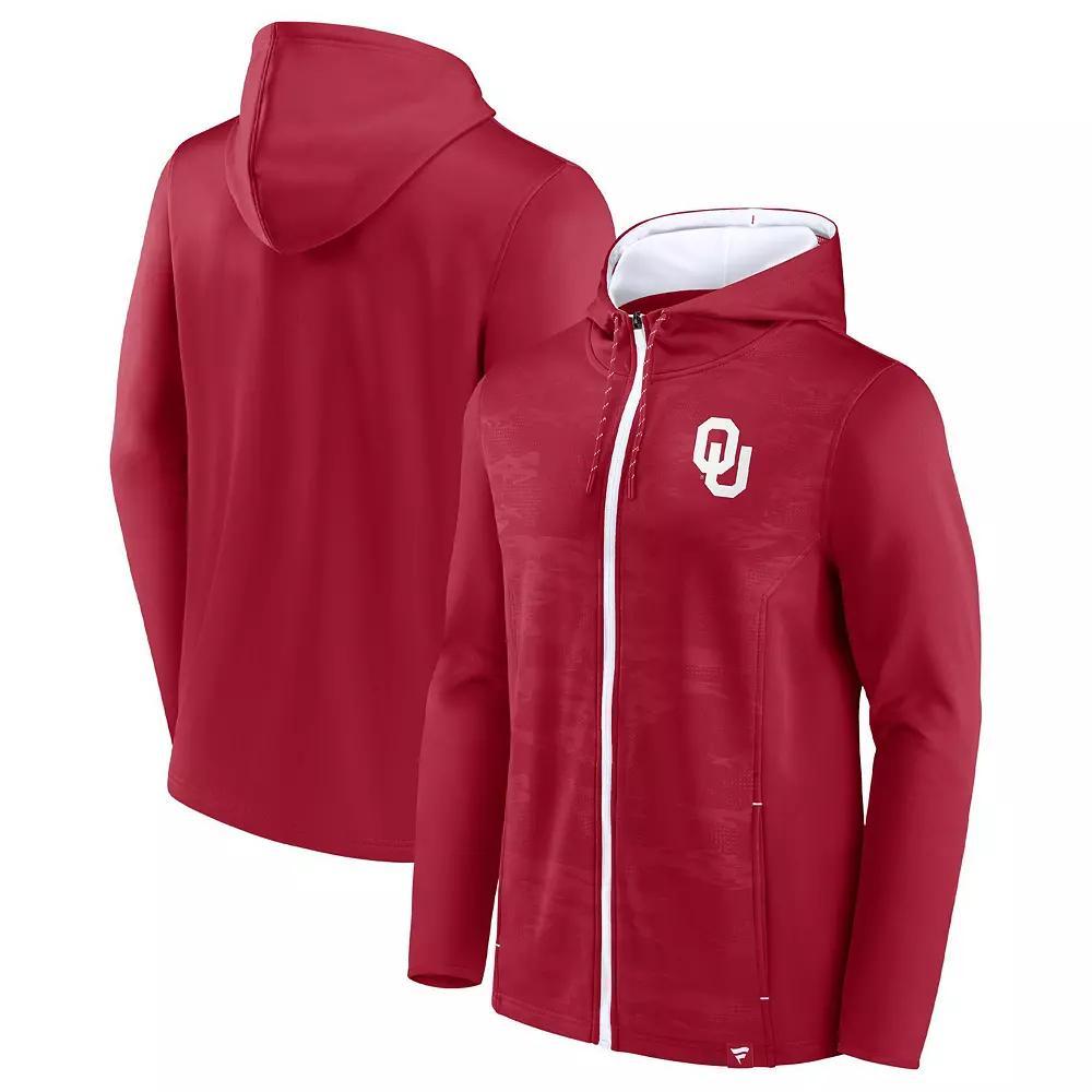 Men's Fanatics Crimson Oklahoma Sooners Ball Carrier Full-Zip Hoodie,  Product Image