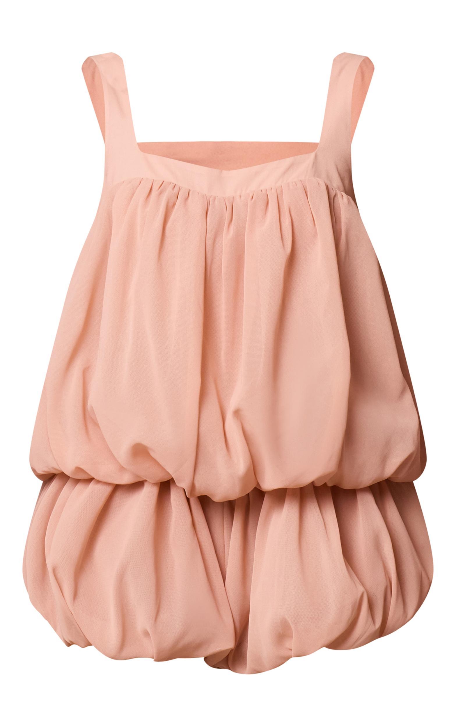 Apricot Chiffon Layered Puffball Romper Product Image
