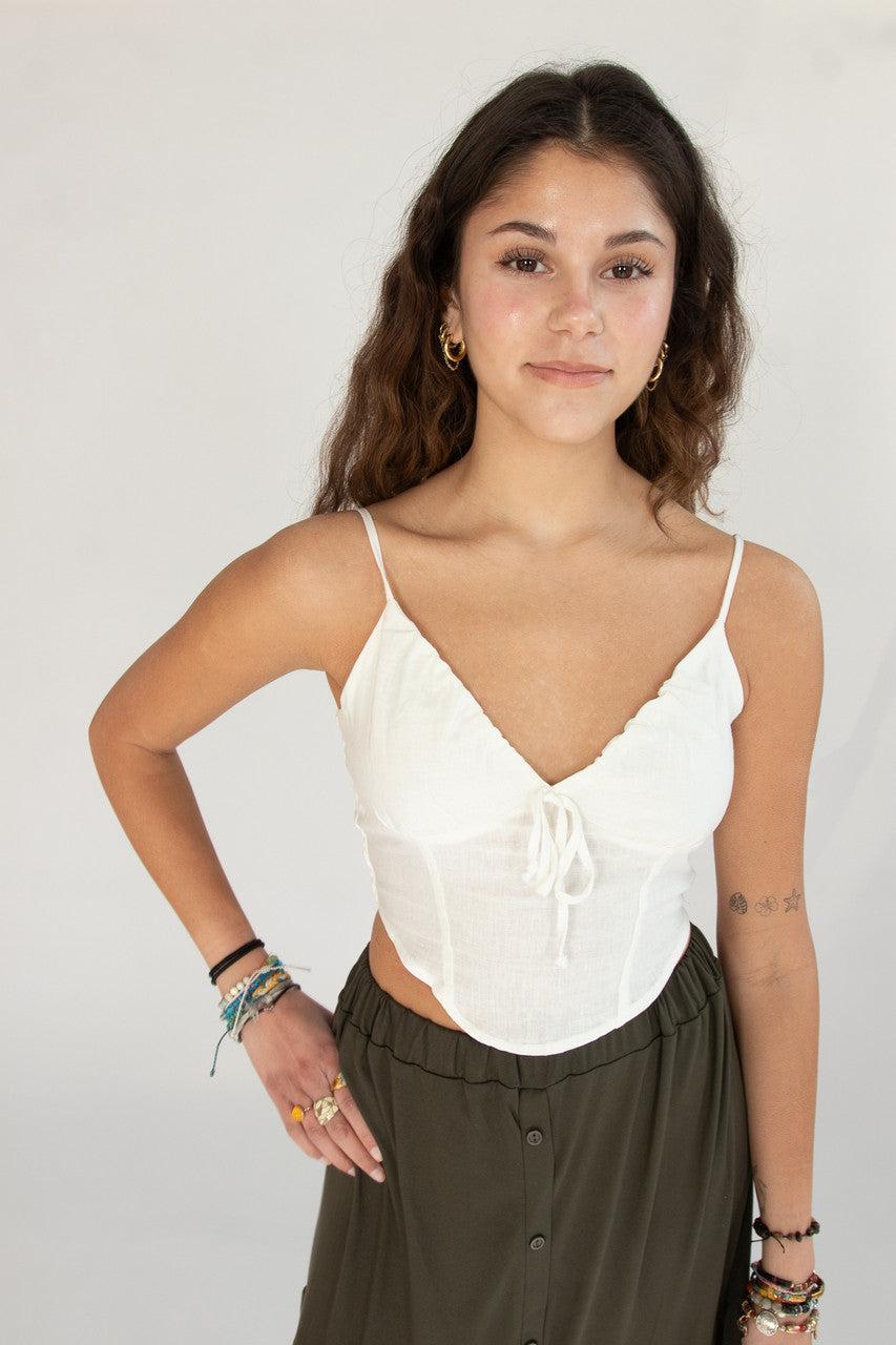 Linen Tie Front Cami Product Image