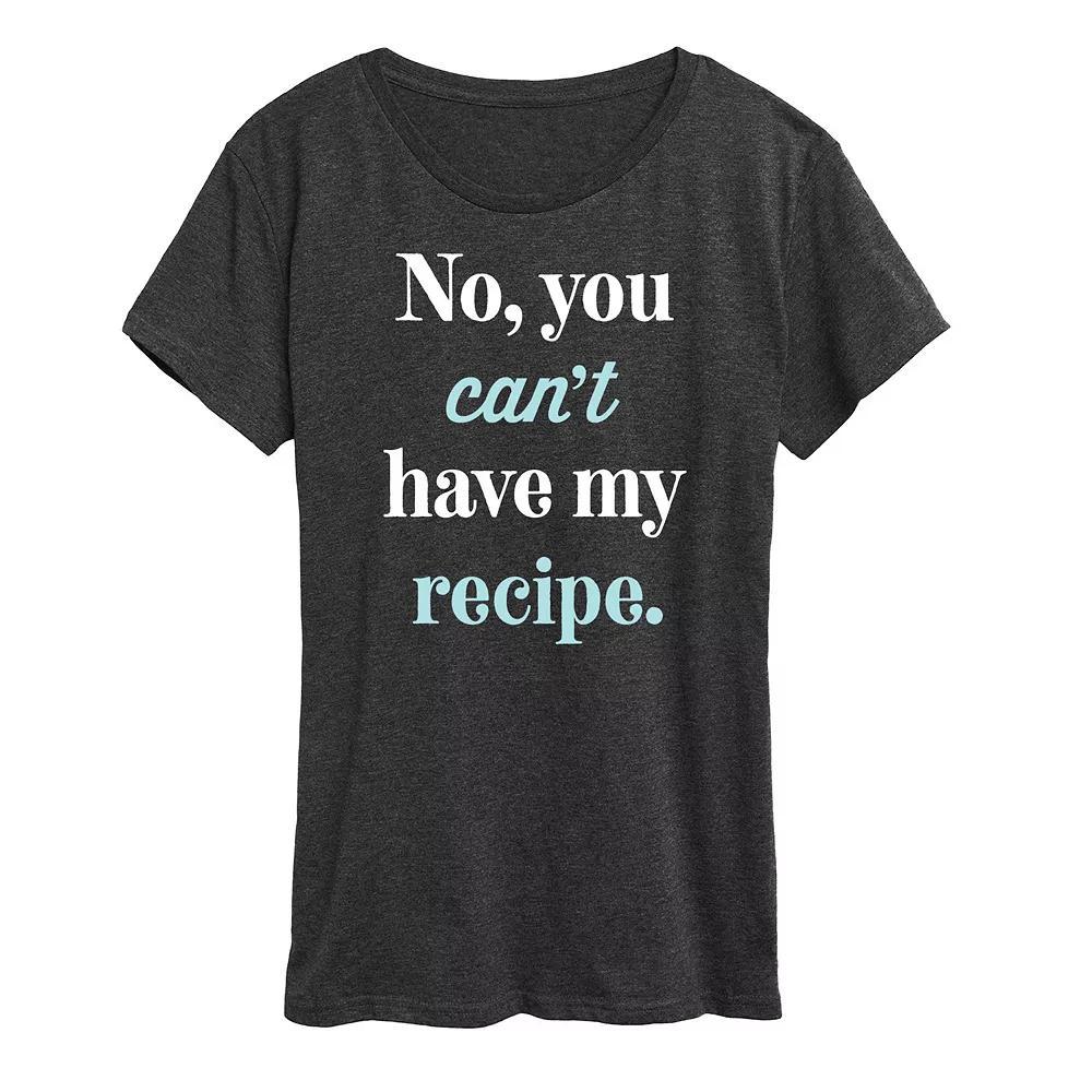 Women's No Can't Have Recipe Graphic Tee, Size: Small, Heather Grey Product Image